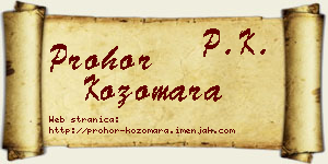 Prohor Kozomara vizit kartica